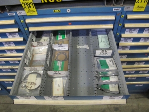 LISTA HEAVY DUTY 10-DRAWER PARTS CABINET W/ CONTENTS (W-50) LOADING & HANDLING FEE $25-